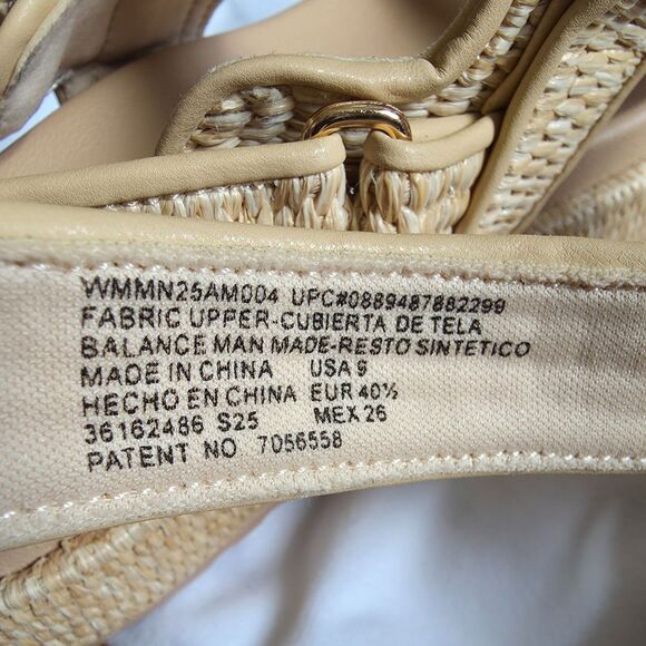 Steve Madden Bigmona Sandals 9 Natural Raffia Beige Woven Platform Vacation Boho - Picture 11 of 13